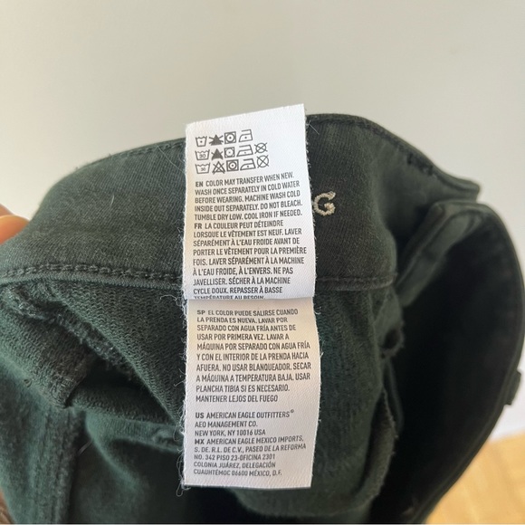 American Eagle Outfitters AEO Knit Dark Green Super Stretch Jeggings 8 Long - Picture 8 of 9